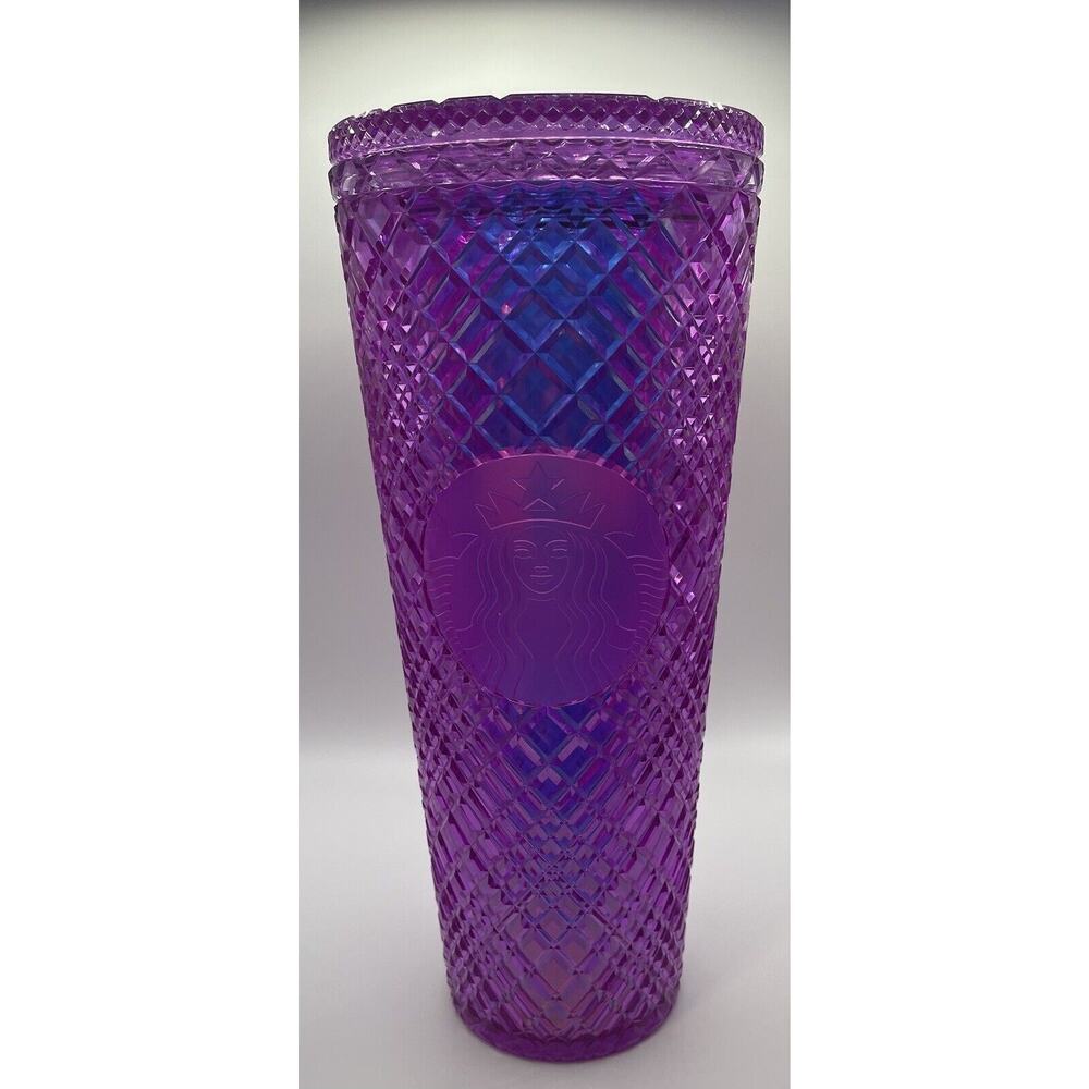 NEW STARBUCKS Spring 2023 Iridescent Purple Pink 24 oz Cold Cup Tumbler Jeweled